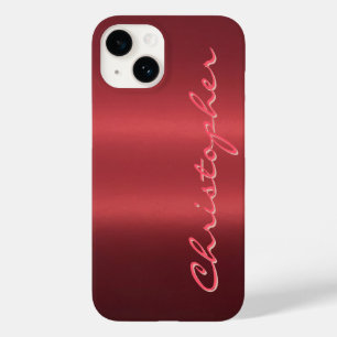 Funda Para iPhone 14 De Case-Mate Acero inoxidable rojo titanio brillante Metalizado