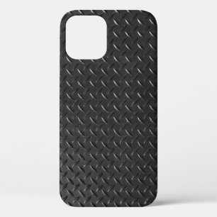 Funda Para iPhone 12 Acero negro, textura metálica fluida.