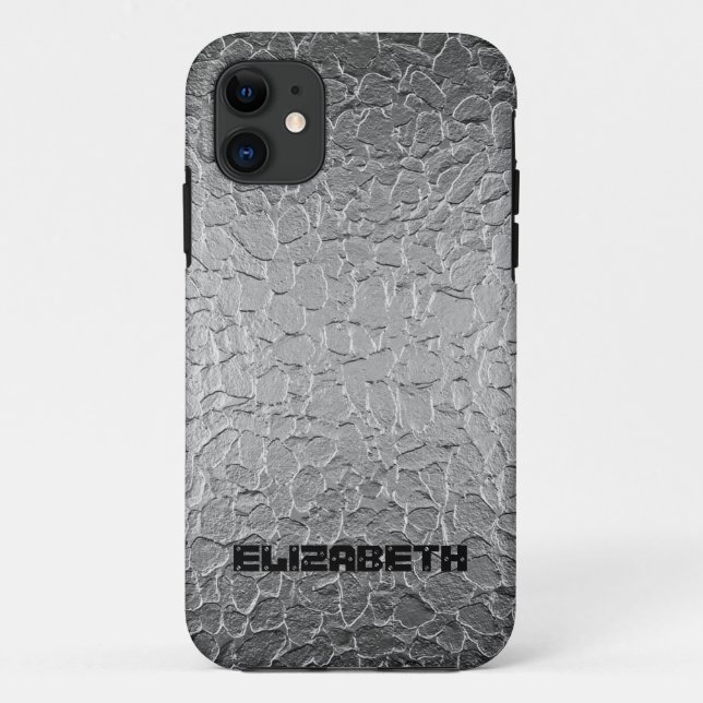 Funda De Case-Mate Para iPhone Acero plateado Metalizado (Reverso)