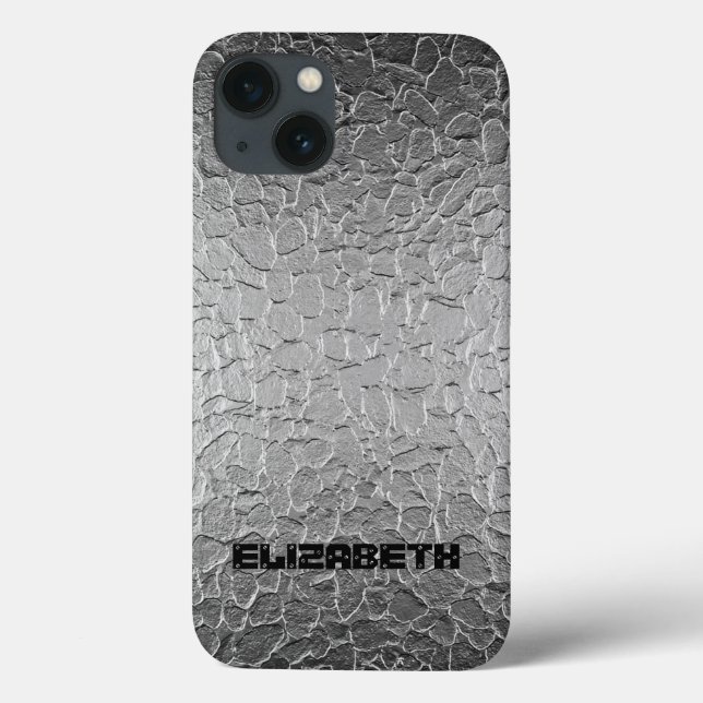Funda De Case-Mate Para iPhone Acero plateado Metalizado (Reverso)