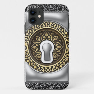 Funda Para iPhone 11 Acero victoriano y agujero de llave de oro