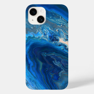 Funda Para iPhone 14 De Case-Mate Ácido de mármol azul textura Arte fluido