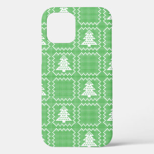 Funda Para iPhone 12 Acogedor patrón de suéter feo de árbol de Navidad