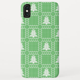 Funda Para iPhone XS Max Acogedor patrón de suéter feo de árbol de Navidad 