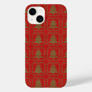 Funda Para iPhone 14 De Case-Mate Acogedor patrón de suéter feo de árbol de Navidad 