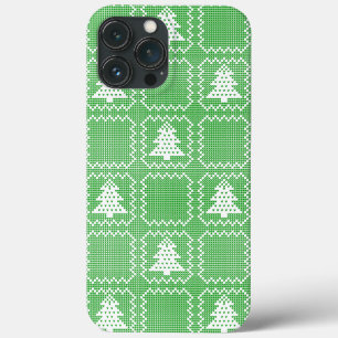 Funda Para iPhone 13 Pro Max Acogedor patrón de suéter feo de árbol de Navidad
