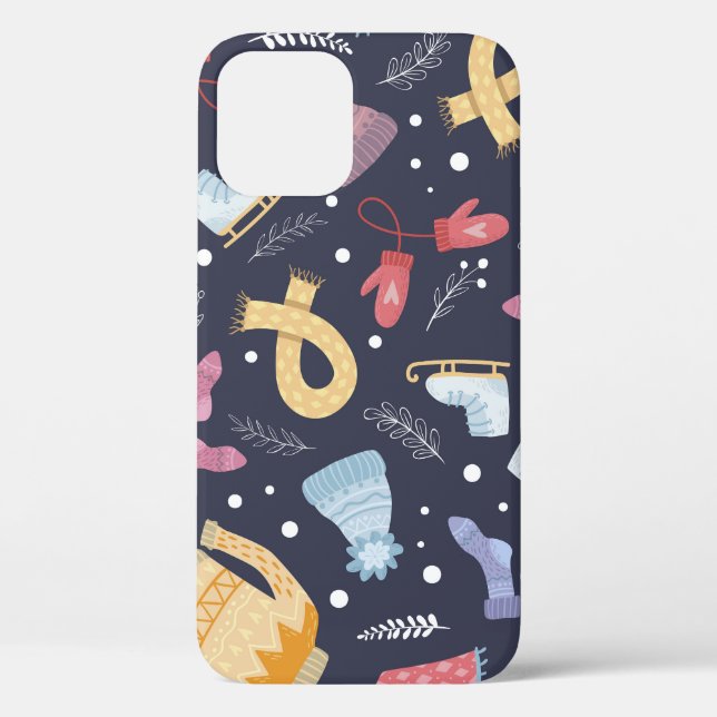 Funda De Case-Mate Para iPhone Acogedora cosecha de invierno de punto inmaculado (Reverso )