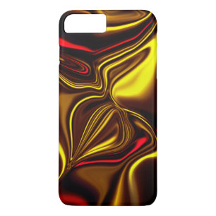 Funda Para iPhone 8 Plus/7 Plus Acos curvos rojos y dorados sobre fondo oscuro