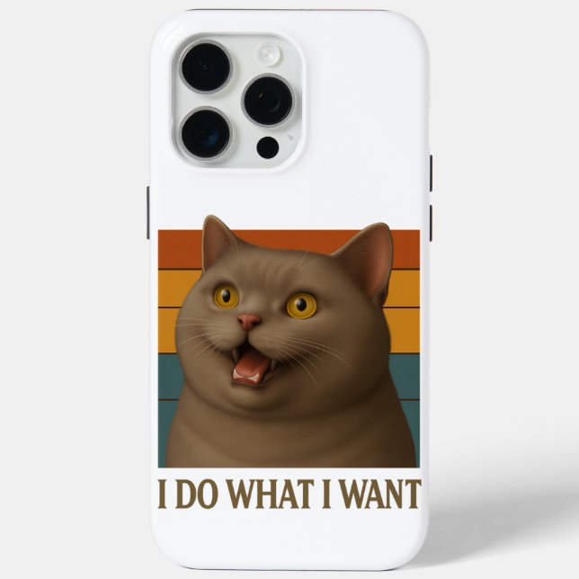 Funda De Case-Mate Para iPhone Actitud del gato retro (Reverso )