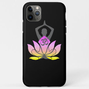Funda Para iPhone 11 Pro Max Actitud espiritual de la yoga de la flor de OM