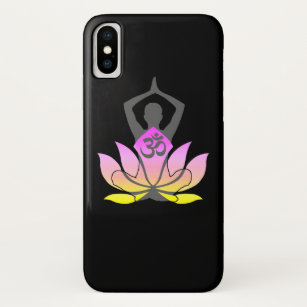 Funda Para iPhone X Actitud espiritual de la yoga de la flor de OM