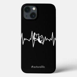 Funda Para iPhone 13 "#actorslife" Máscaras de teatro y pulso de Thespi