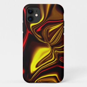 Funda Para iPhone 11 Actos rojos y dorados curvados con partes oscuras