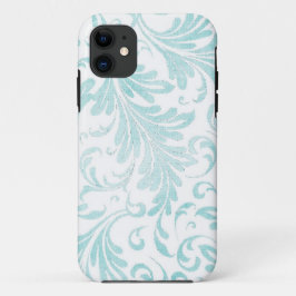 Funda Para iPhone 11 Acuarela Acanthus deja Aqua Blue Green