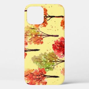 Funda Para iPhone 12 Acuarela Árboles otoñales: Ilustracion sin foco