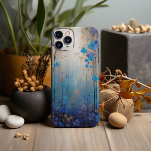 Funda Para iPhone 13 Pro Max Acuarela, azul y bosque de lavanda