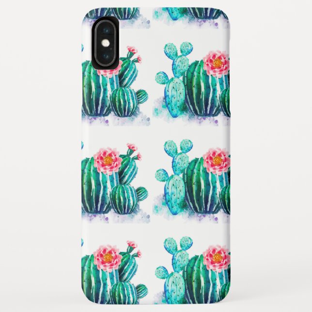 Funda De Case-Mate Para iPhone acuarela Cactus (Reverso)