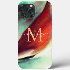 Funda Para iPhone 13 Pro Max Acuarela de barca vintage artística monogramada