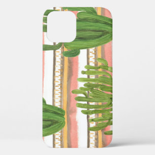Funda Para iPhone 12 acuarela de cactus, fondo de banda, palmas sin sol
