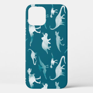 Funda Para iPhone 12 Acuarela de dinosaurios: Patrón textil
