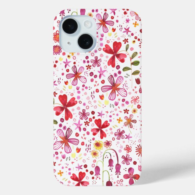 Funda De Case-Mate Para iPhone Acuarela de flores silvestres (Reverso )