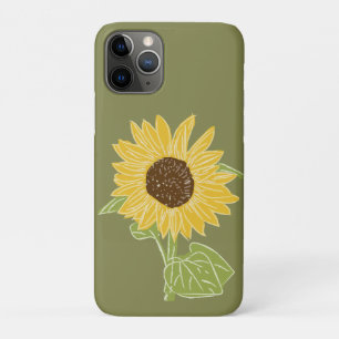 Funda Para iPhone 11 Pro Acuarela de girasol