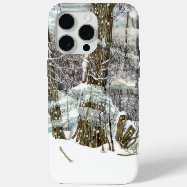 Funda De Case-Mate Para iPhone Acuarela de invierno (Reverso )
