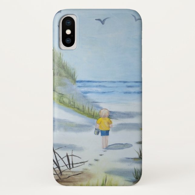 Funda De Case-Mate Para iPhone Acuarela de la playa (Reverso)