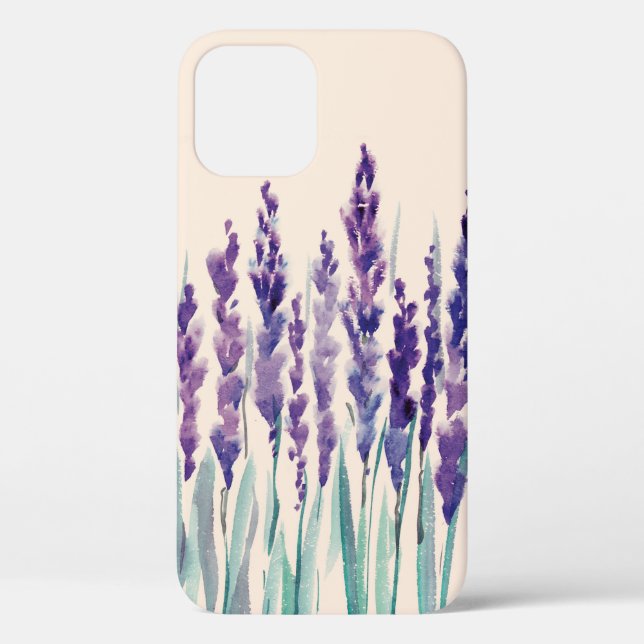 Funda De Case-Mate Para iPhone Acuarela de lavanda francesa (Reverso )