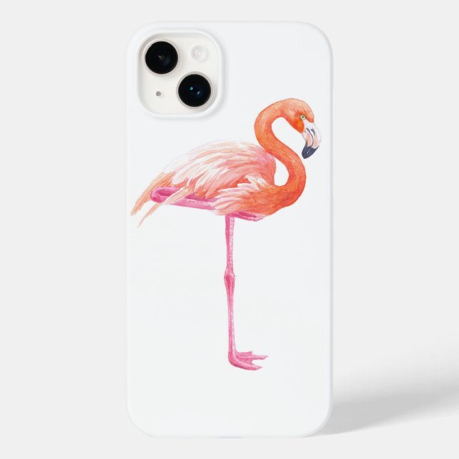 Funda De Case-Mate Para iPhone acuarela flamenca (Reverso )