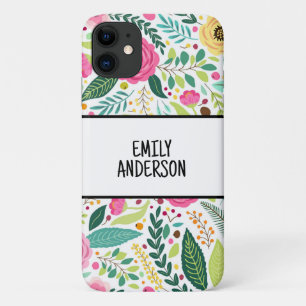 Funda Para iPhone 11 acuarela, flor, primavera, flor silvestre, arte na