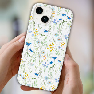 Funda Para iPhone 14 De Case-Mate Acuarela Flor Silvestre Azul Amarillo