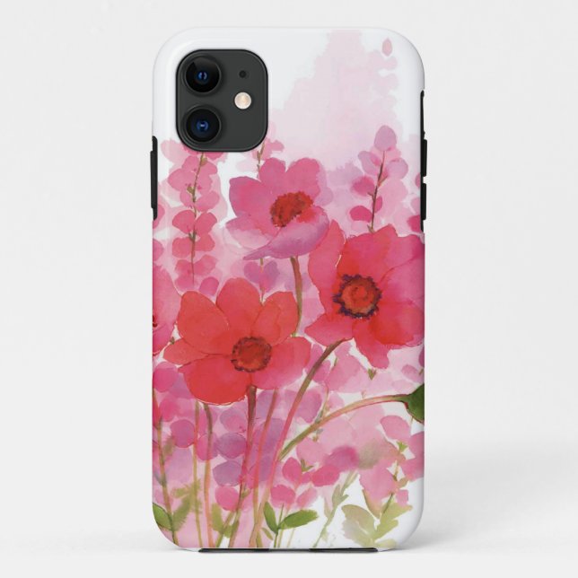 Funda De Case-Mate Para iPhone acuarela floral (Reverso)