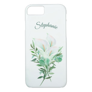 Funda Para iPhone 8/7 Acuarela Floral Calla Blanca Personalizada