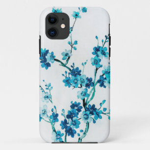 Funda Para iPhone 11 Acuarela Floral de Invierno Azul   Personalizado