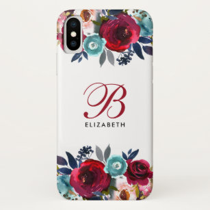 Funda Para iPhone X Acuarela floral elegante de la escritura elegante