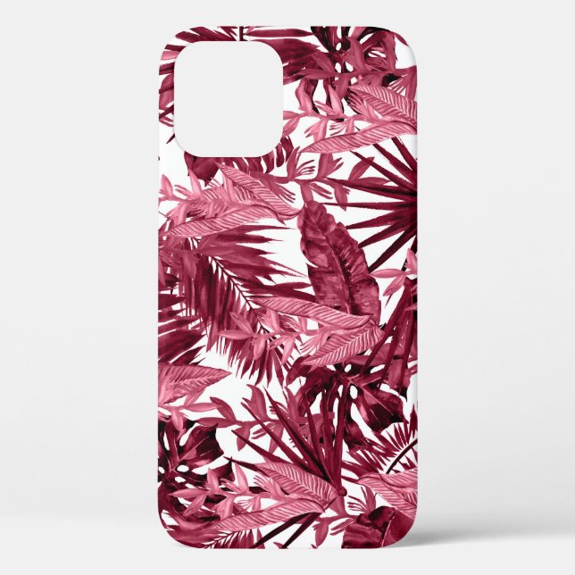 Funda De Case-Mate Para iPhone Acuarela Foliage Púrpura, Floral Seamless. (Reverso )