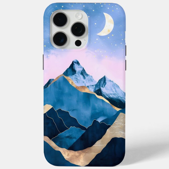 Funda De Case-Mate Para iPhone Acuarela Golden Celestial Peaks (Reverso )