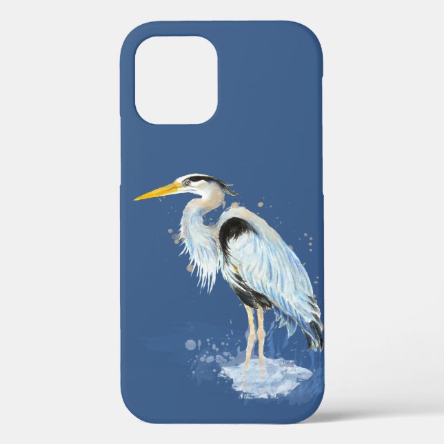 Funda De Case-Mate Para iPhone Acuarela Gran Azul Hérgaro Naturaleza animal (Reverso )
