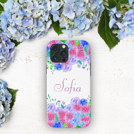 Funda Para iPhone 13 Pro Max Acuarela Hortensia Colorida Personalizada