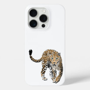 Funda Para iPhone 15 Pro acuarela leopardo gato de la selva animal pintado