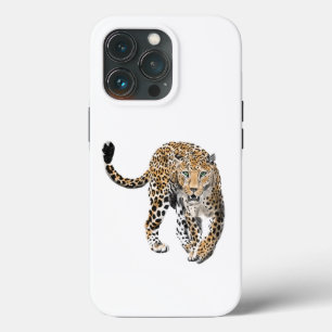 Funda Para iPhone 13 Pro acuarela leopardo gato de la selva animal pintado 