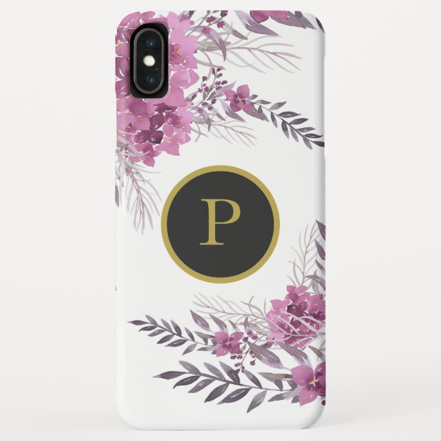 Funda De Case-Mate Para iPhone Acuarela magenta floral del Hydrangea del *~* (Reverso)