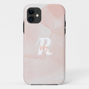 Funda Para iPhone 11 Acuarela moderna Nombre personalizado caso del tel