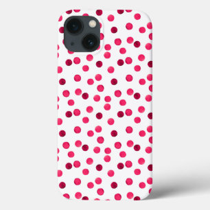 Funda Para iPhone 13 Acuarela  patrón de lunares de acuarela roja