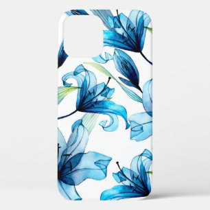 Funda Para iPhone 12 acuarela patrón transparente
