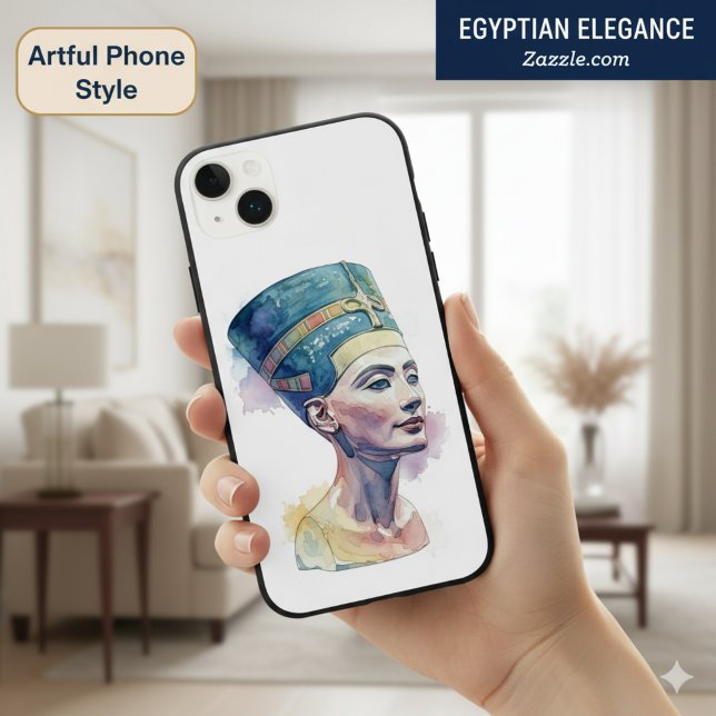 Funda De Case-Mate Para iPhone Acuarela Queen Nefertiti - Arte egipcio (Subido por el creador)