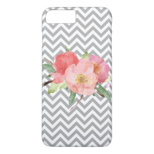 title_seo2 Acuarela rosada gris de Chevron floral