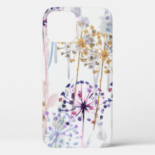 Funda Para iPhone 12 Acuarela sin foco patrón floral silvestre en mano