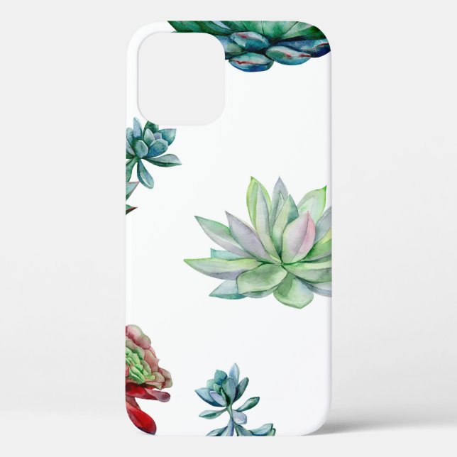 Funda De Case-Mate Para iPhone Acuarela suculenta el patrón sin fisuras, equeveri (Reverso )